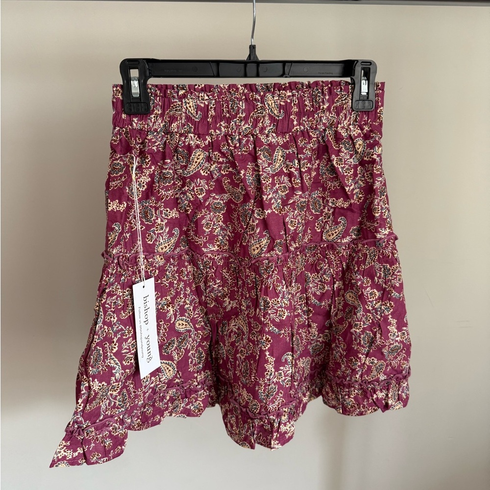 bishop + young Floral Patterned Garment in Purple and Cream